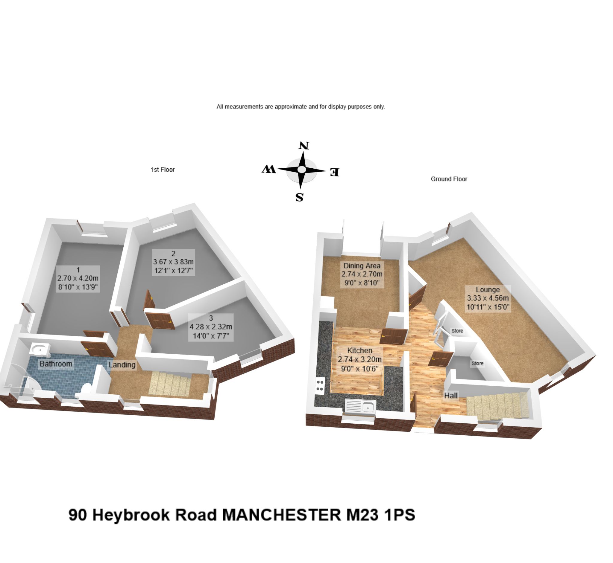 3 bedroom semi-detached house For Sale in Manchester - Floorplan 1.