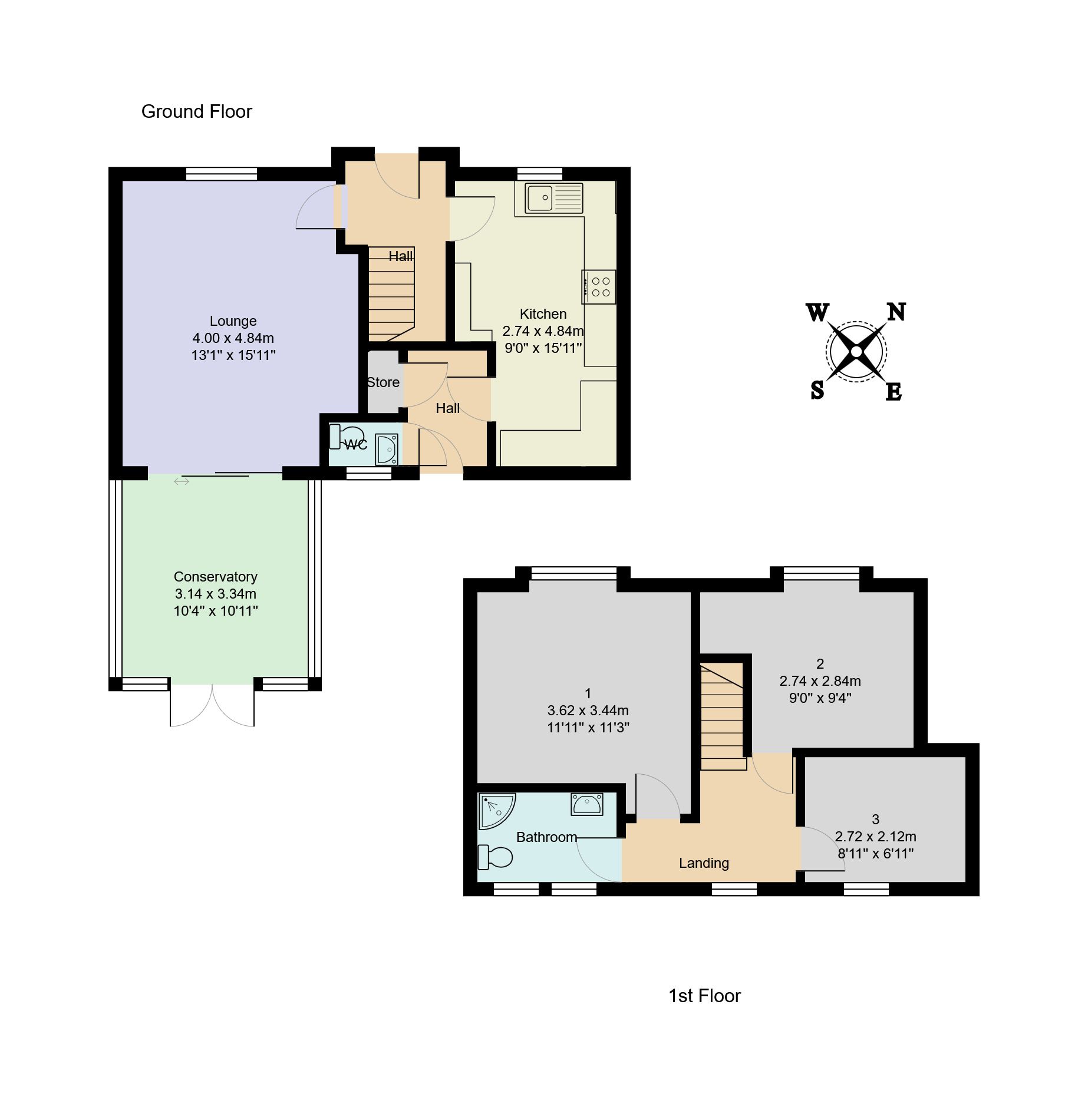 3 bedroom mid terraced house For Sale in Manchester - Floorplan 1.