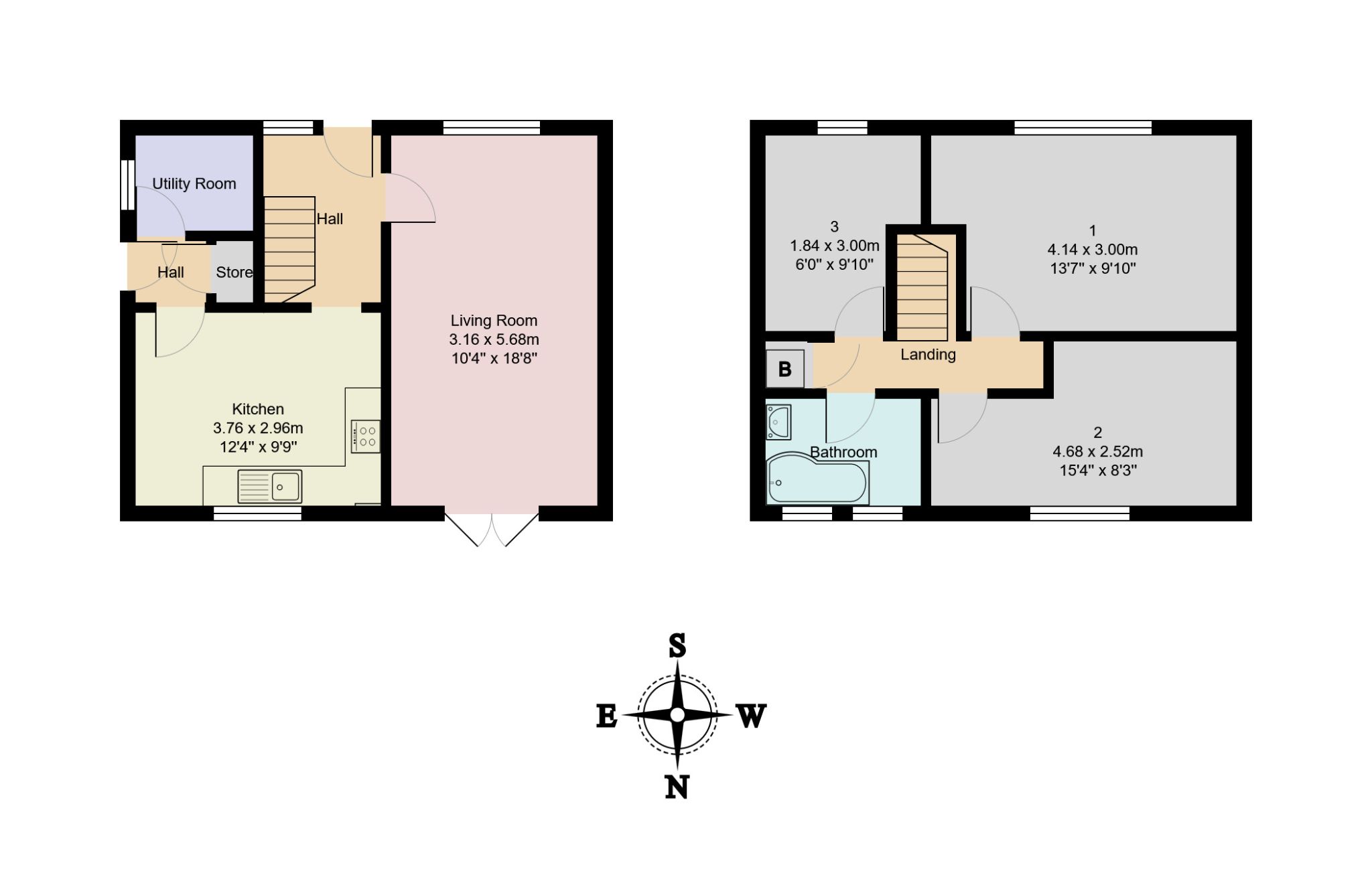 3 bedroom semi-detached house For Sale in Manchester - Floorplan 1.