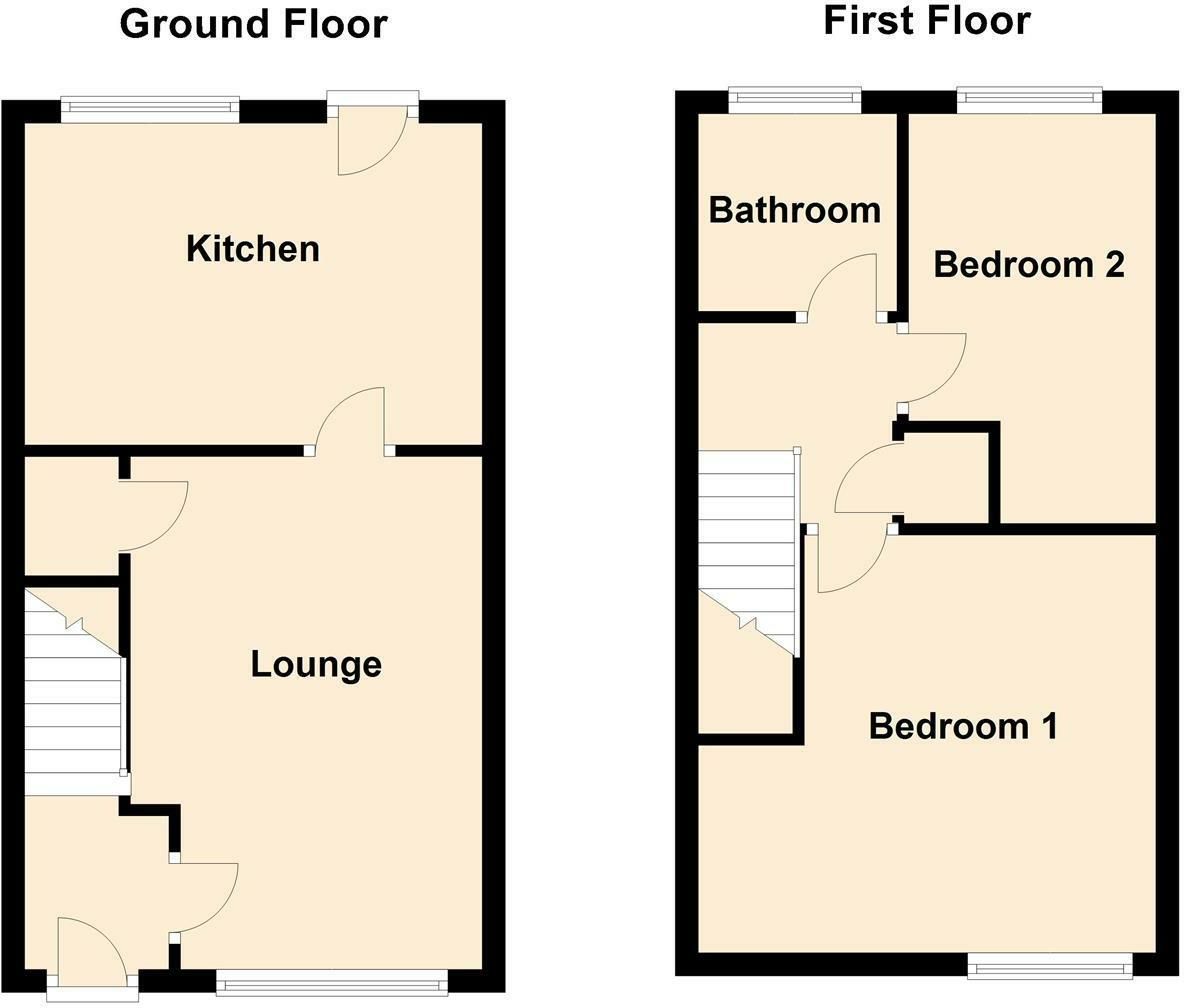 2 bedroom end terraced house Let Agreed in Solihull - Floorplan 1.