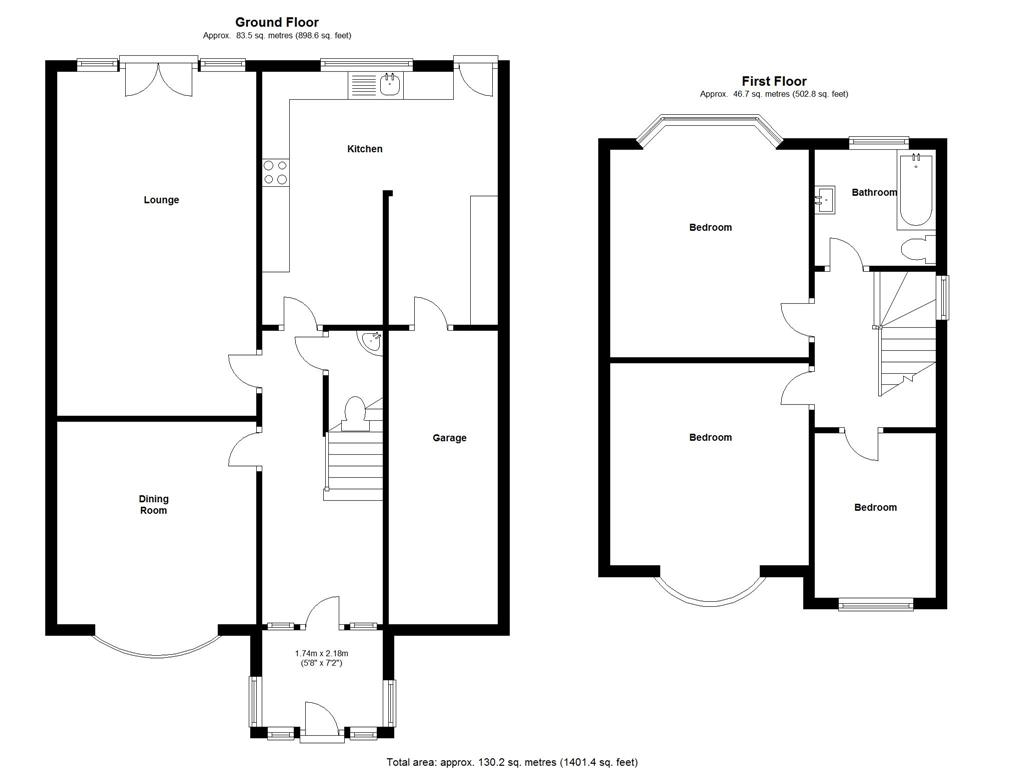 3 bedroom semi detached house SSTC in Solihull - floorplan 1.