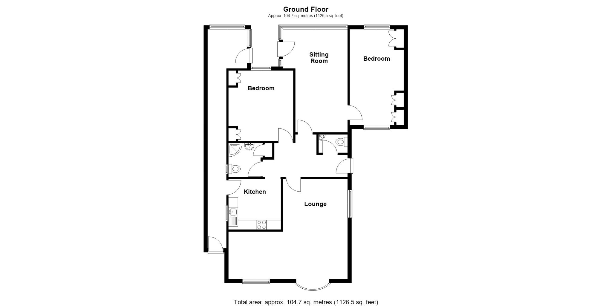 2 bedroom detached bungalow SSTC in Solihull - Floorplan 1.