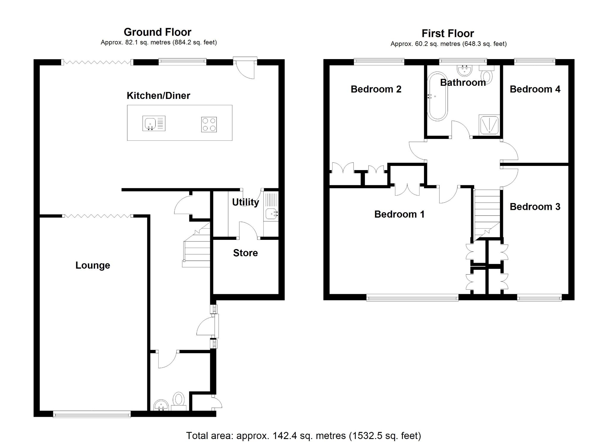 4 bedroom semi-detached house SSTC in Solihull - Floorplan 1.