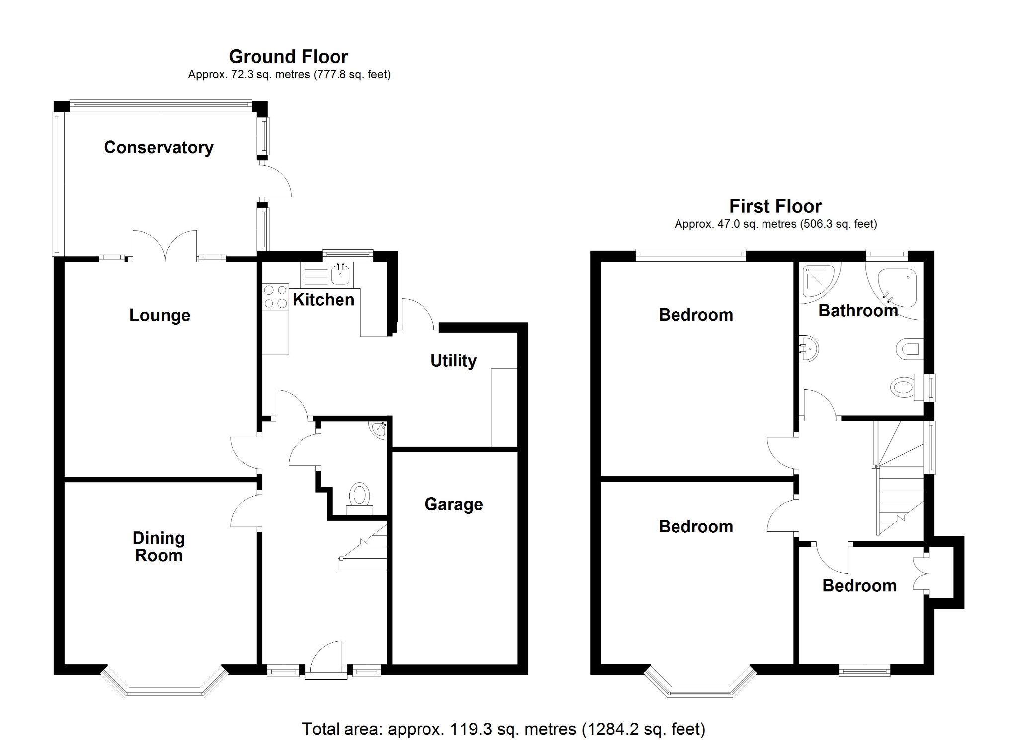 3 bedroom detached house SSTC in Solihull - Floorplan 1.