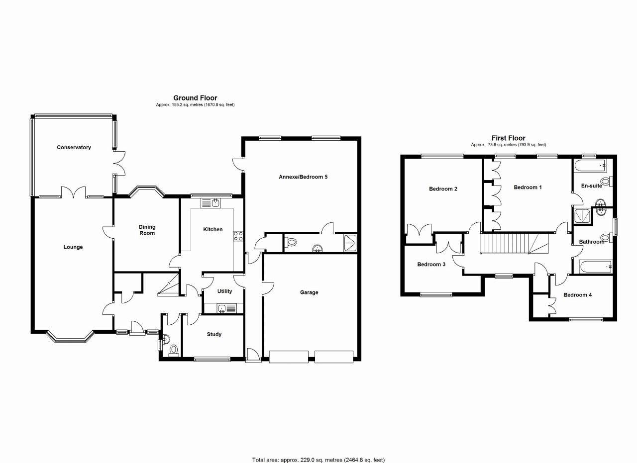 5 bedroom detached house Sold in Solihull - floorplan 1.