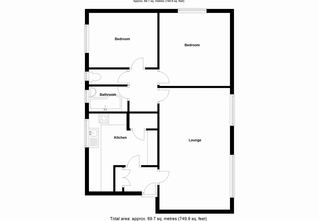 2 bedroom apartment flat/apartment For Sale in Solihull - floorplan 2.