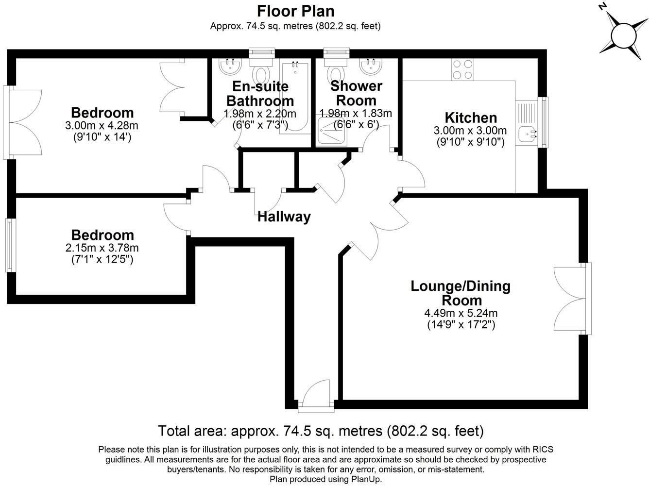 2 bedroom apartment flat/apartment Let Agreed in Solihull - Floorplan 1.