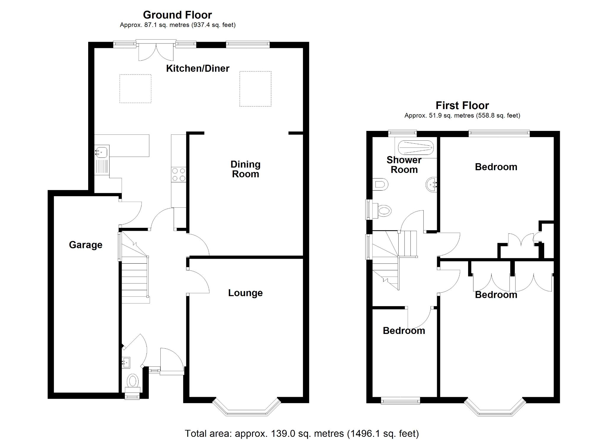 3 bedroom semi-detached house SSTC in Solihull - Floorplan 1.