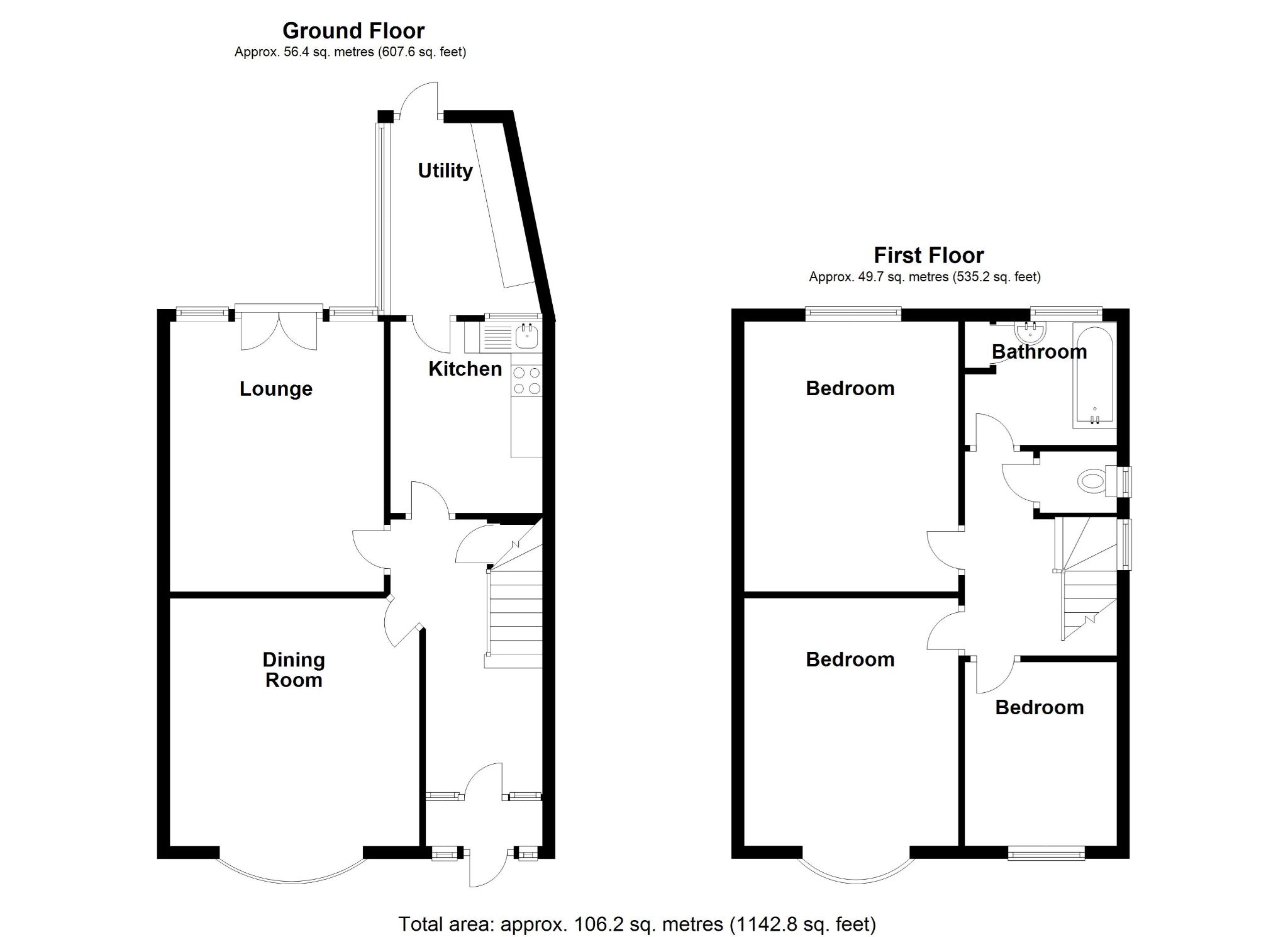 3 bedroom semi-detached house SSTC in Birmingham - Floorplan 1.