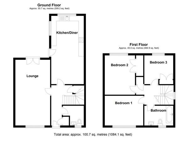 3 bedroom detached house SSTC in Solihull - Floorplan 1.