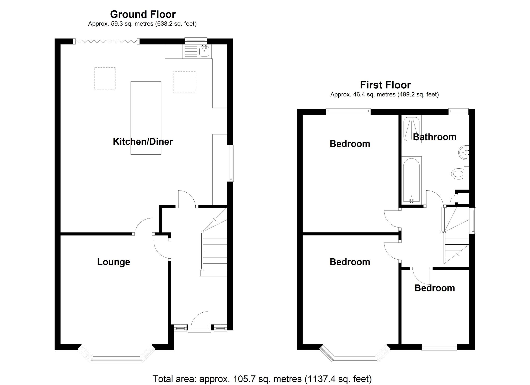 3 bedroom semi-detached house SSTC in Solihull - Floorplan 1.
