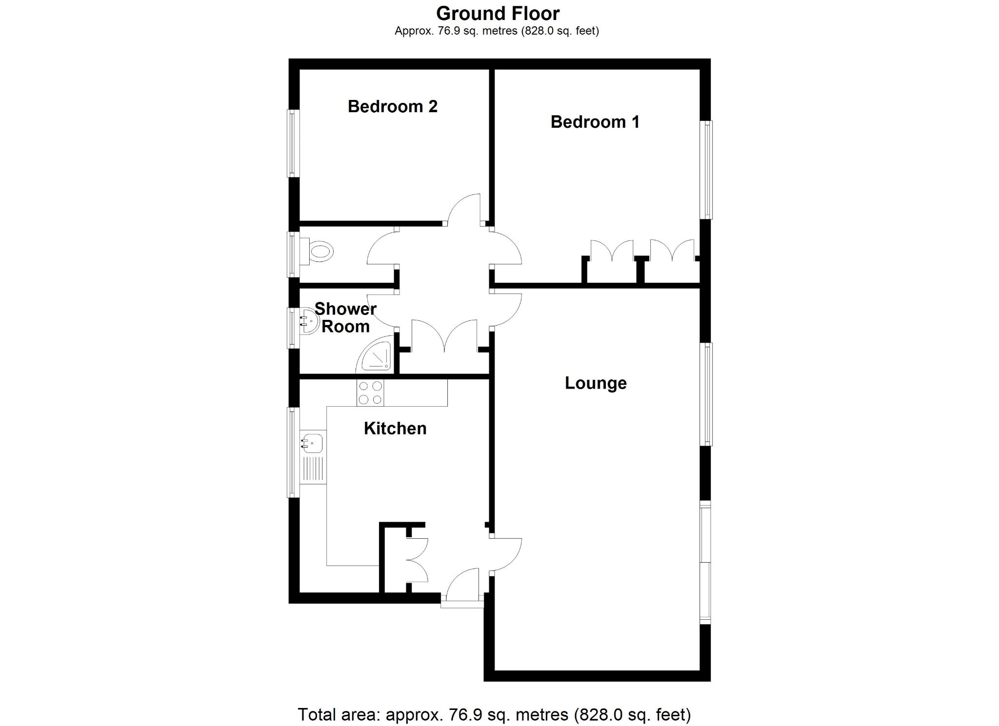 2 bedroom ground floor flat/apartment SSTC in Solihull - Floorplan 1.