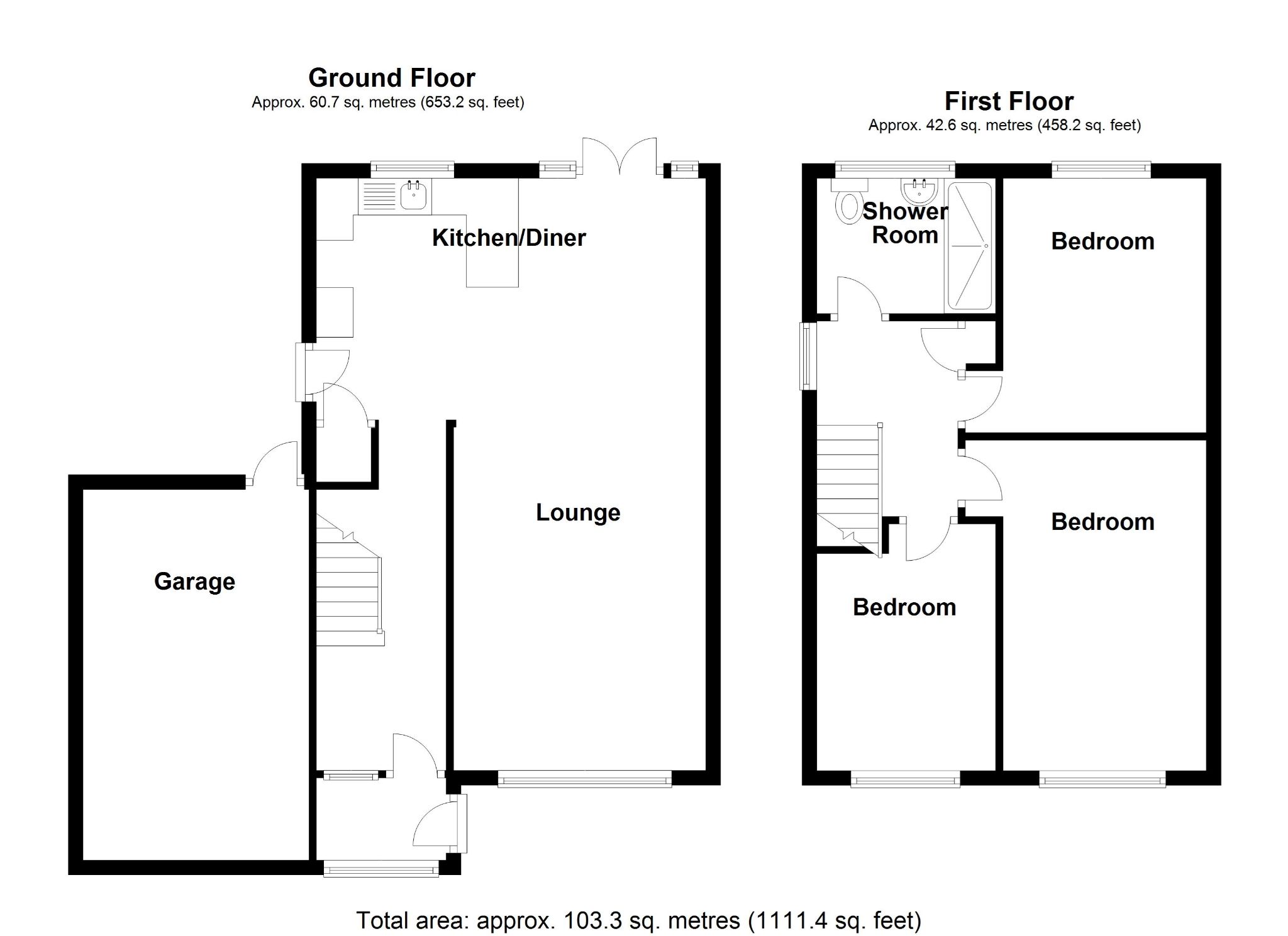 3 bedroom semi-detached house SSTC in Solihull - Floorplan 1.