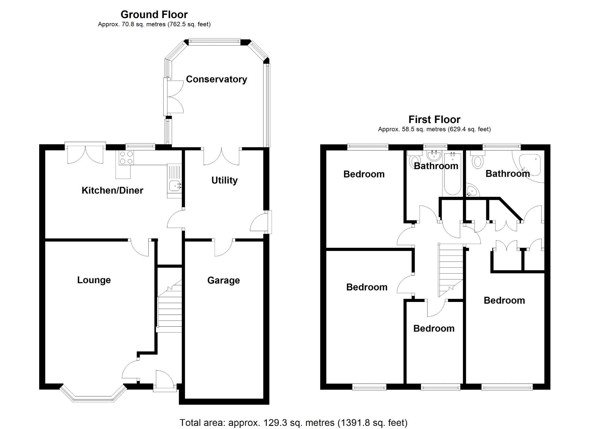 4 bedroom semi-detached house SSTC in Solihull - Floorplan 1.