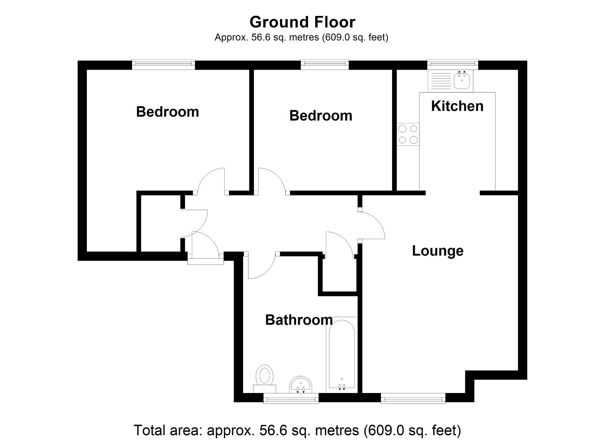 2 bedroom apartment flat/apartment SSTC in Solihull - Floorplan 1.