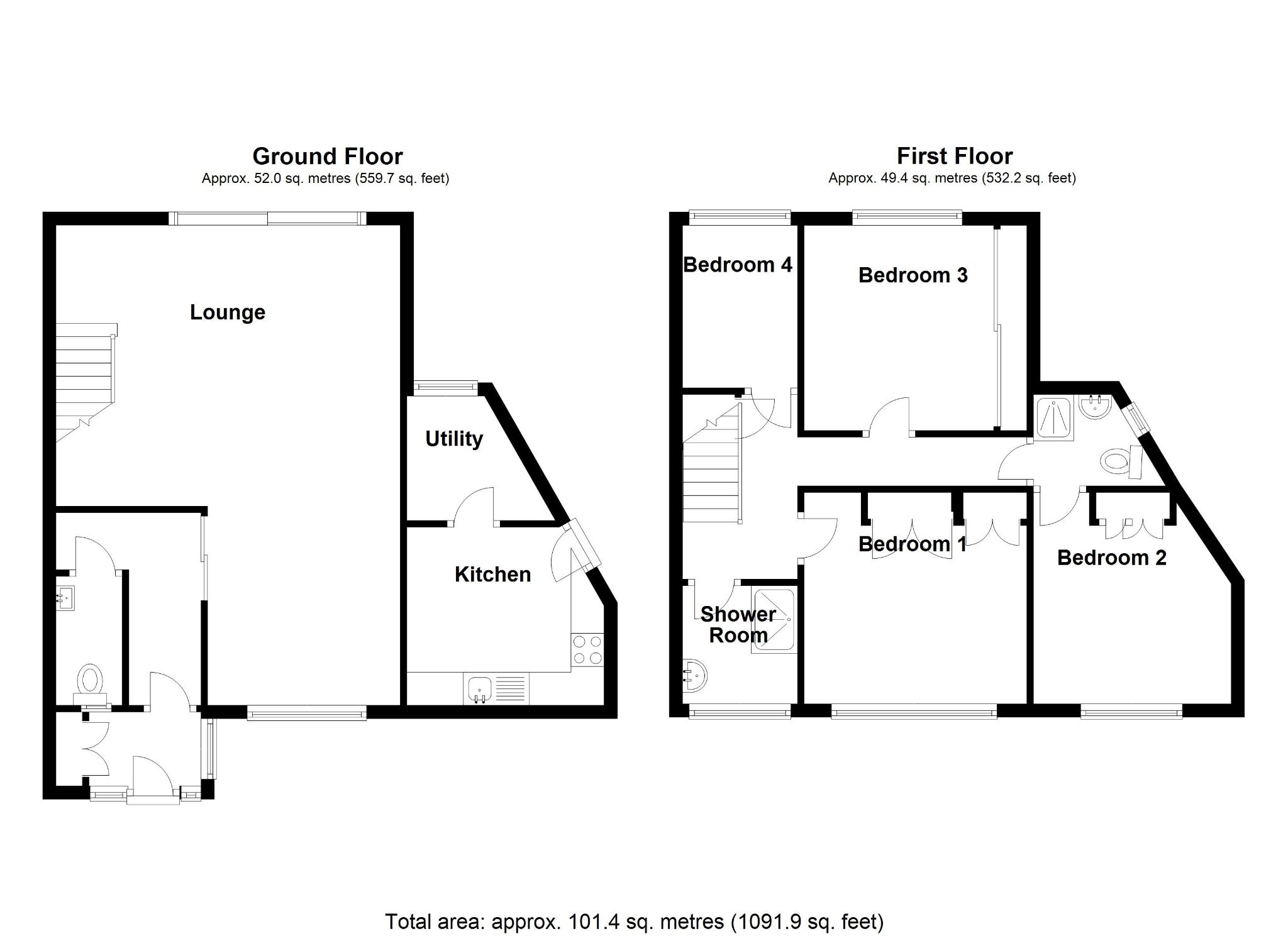 4 bedroom end terraced house SSTC in Birmingham - Floorplan 1.