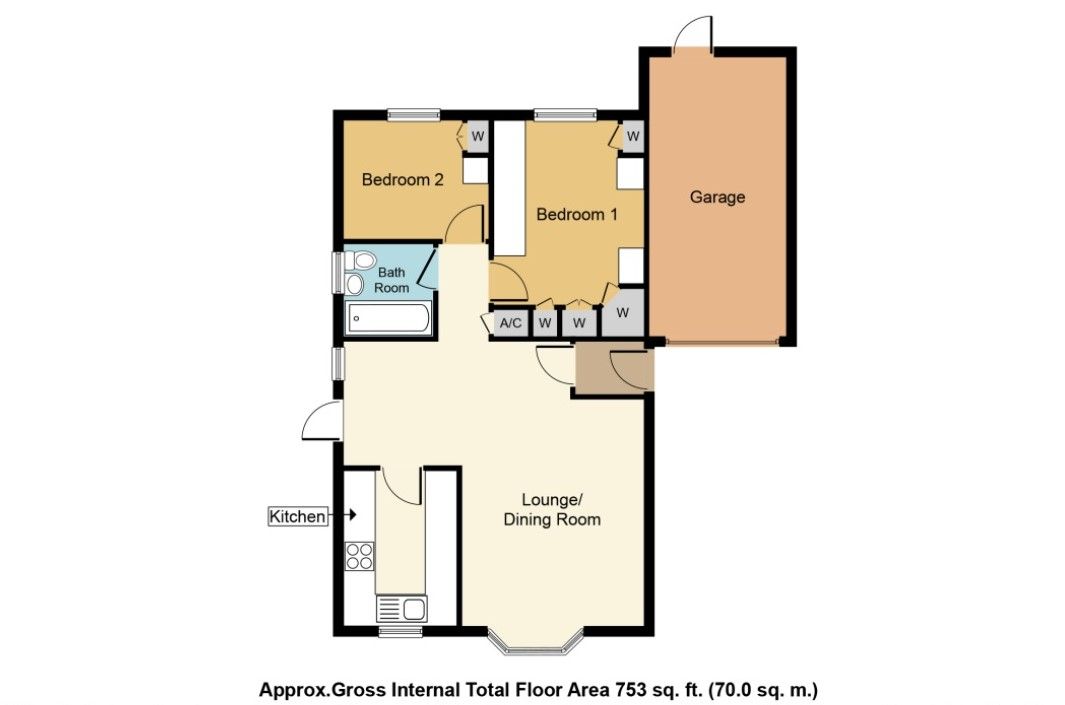 2 bedroom detached bungalow SSTC in Solihull - Floorplan 1.