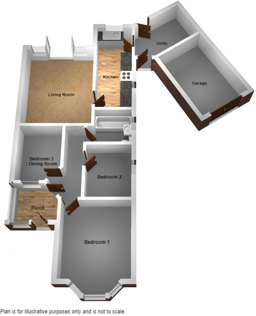3 bedroom semi-detached bungalow SSTC in Solihull - Floorplan 1.