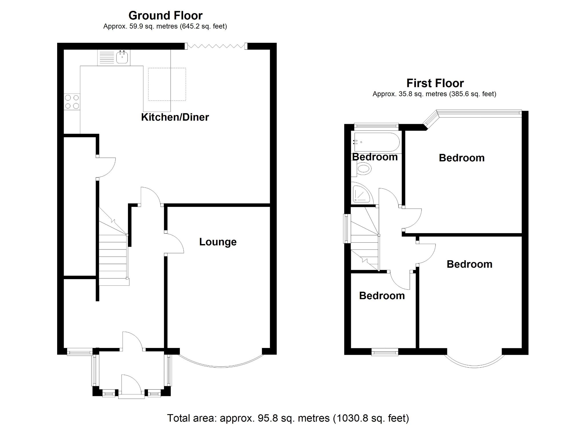 3 bedroom semi-detached house SSTC in Solihull - Floorplan 1.