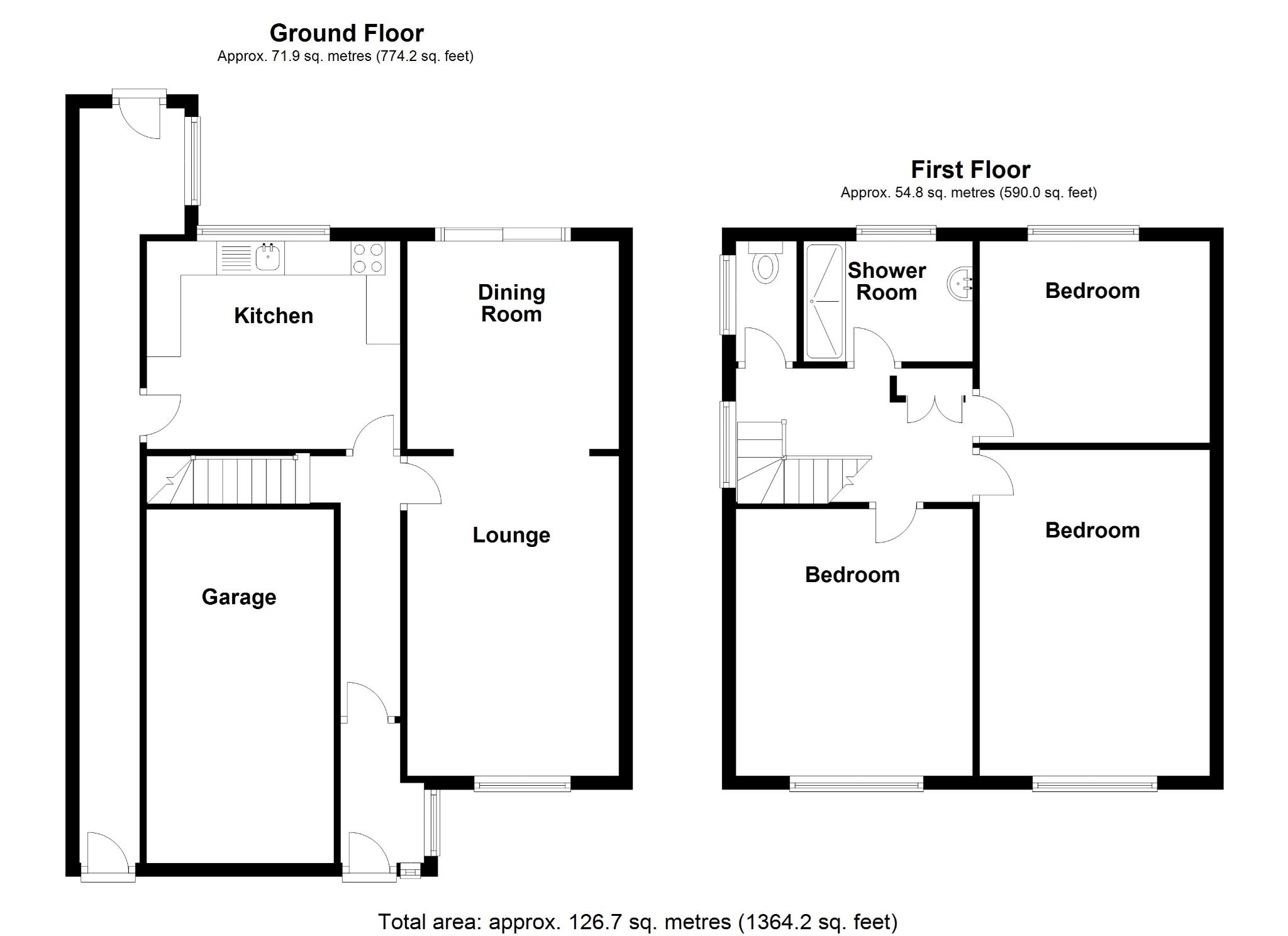 3 bedroom semi-detached house SSTC in Solihull - Floorplan 1.