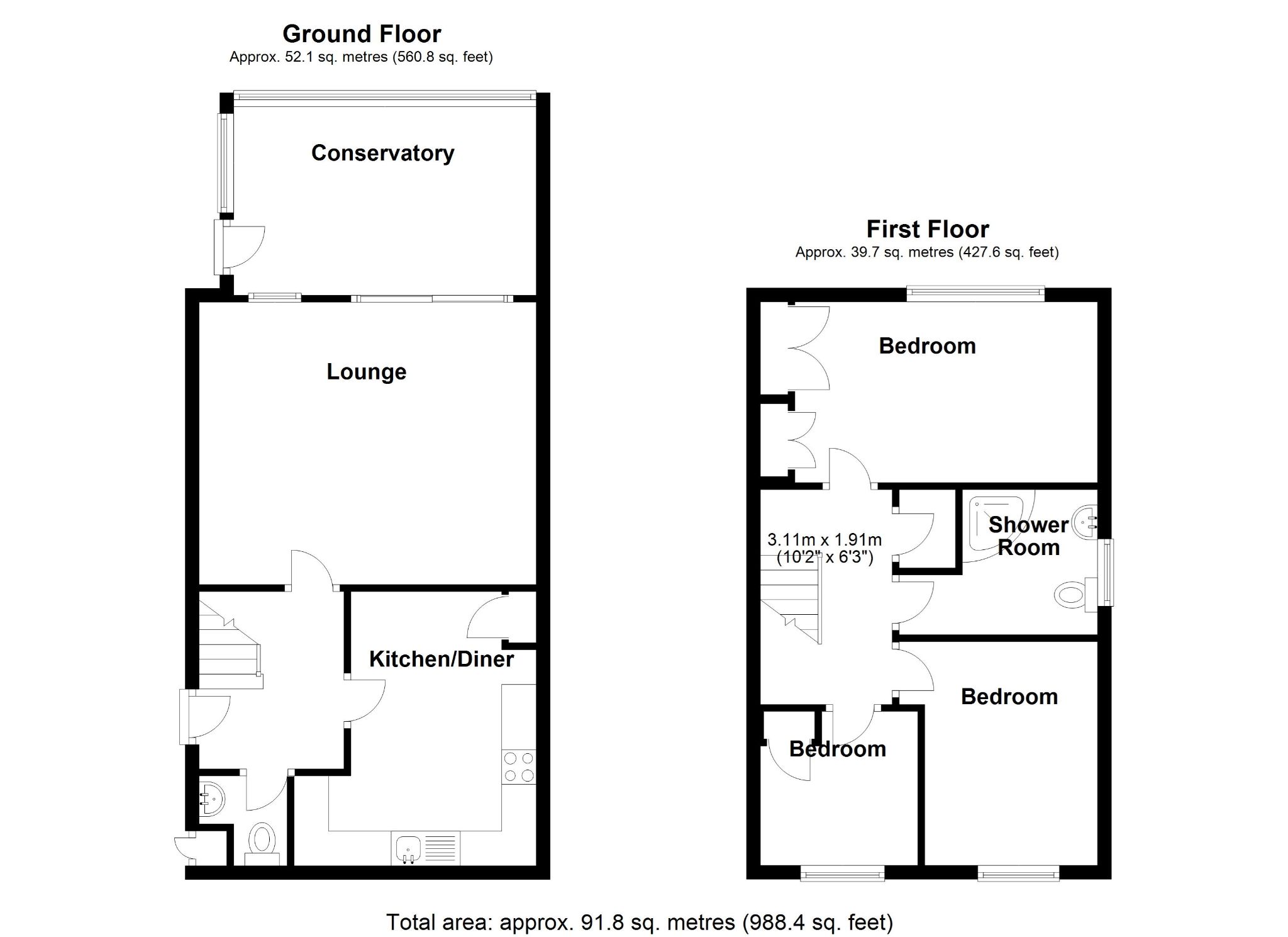 3 bedroom detached house SSTC in Solihull - Floorplan 1.