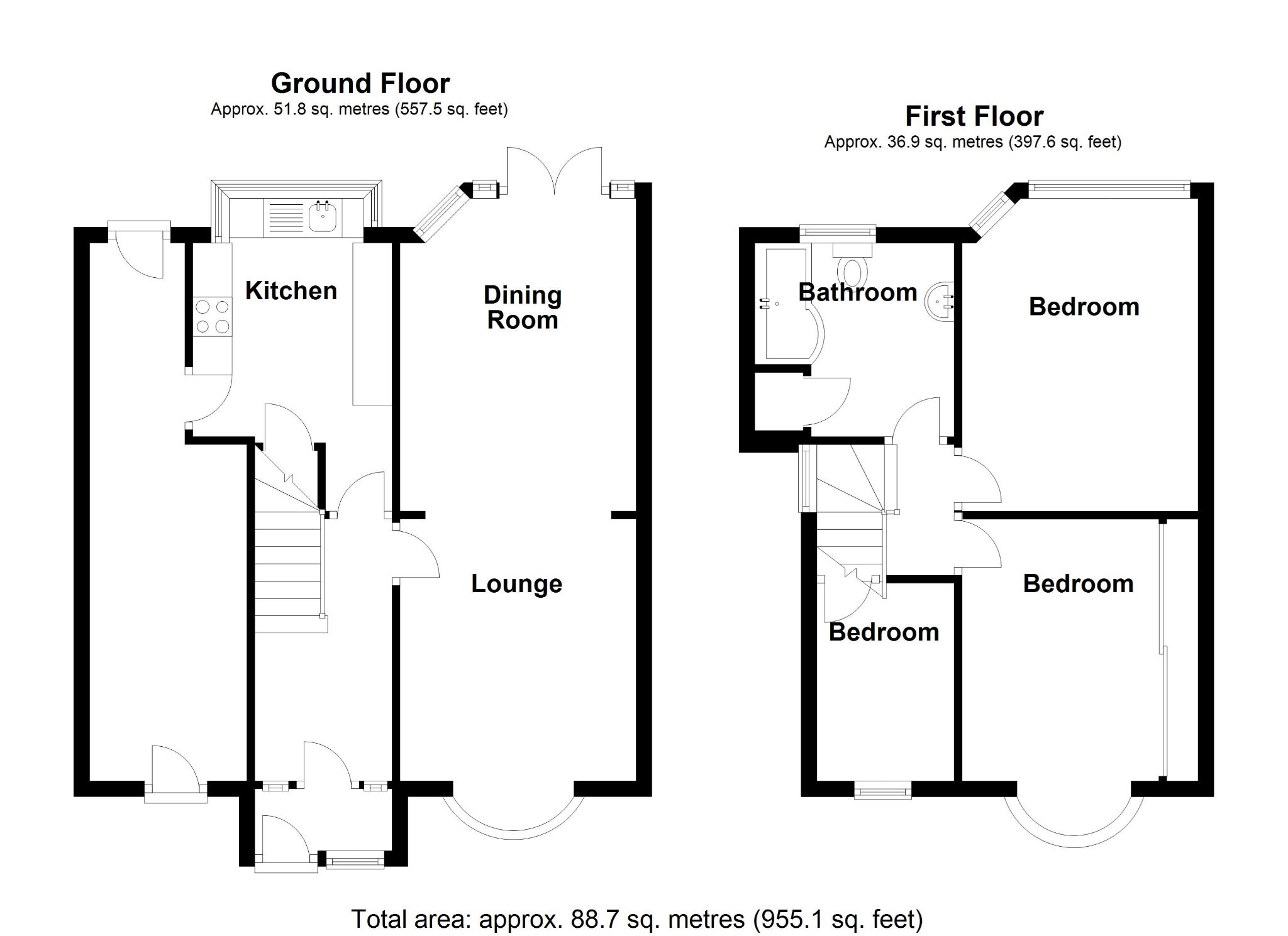 3 bedroom semi-detached house SSTC in Solihull - Floorplan 1.