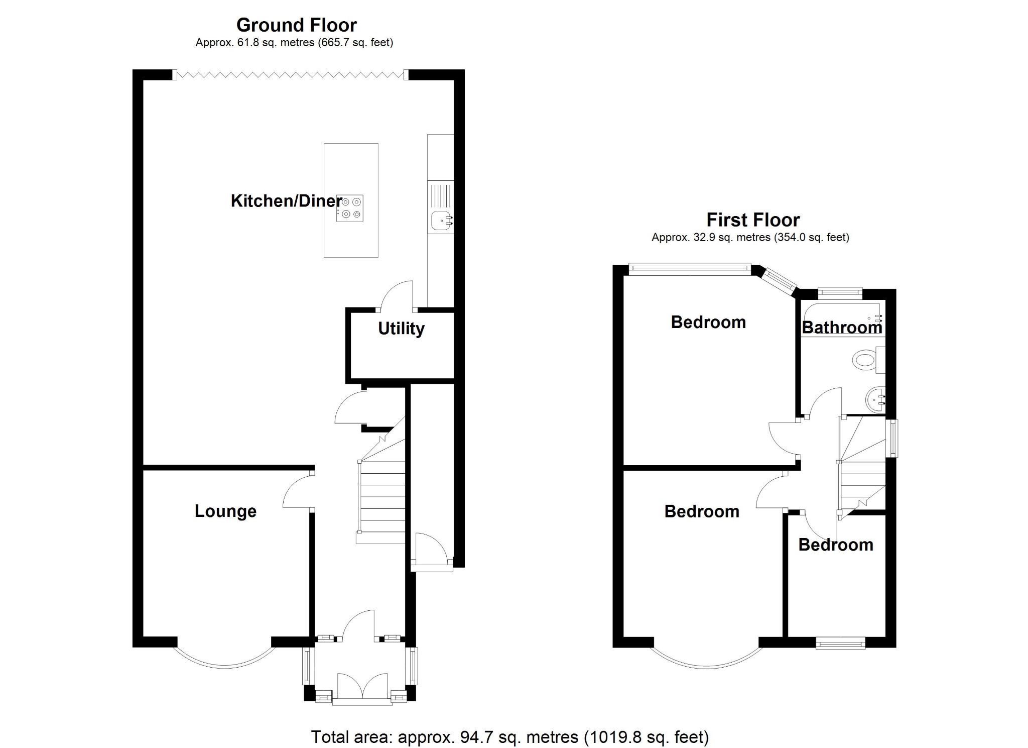 3 bedroom semi-detached house SSTC in Solihull - Floorplan 1.