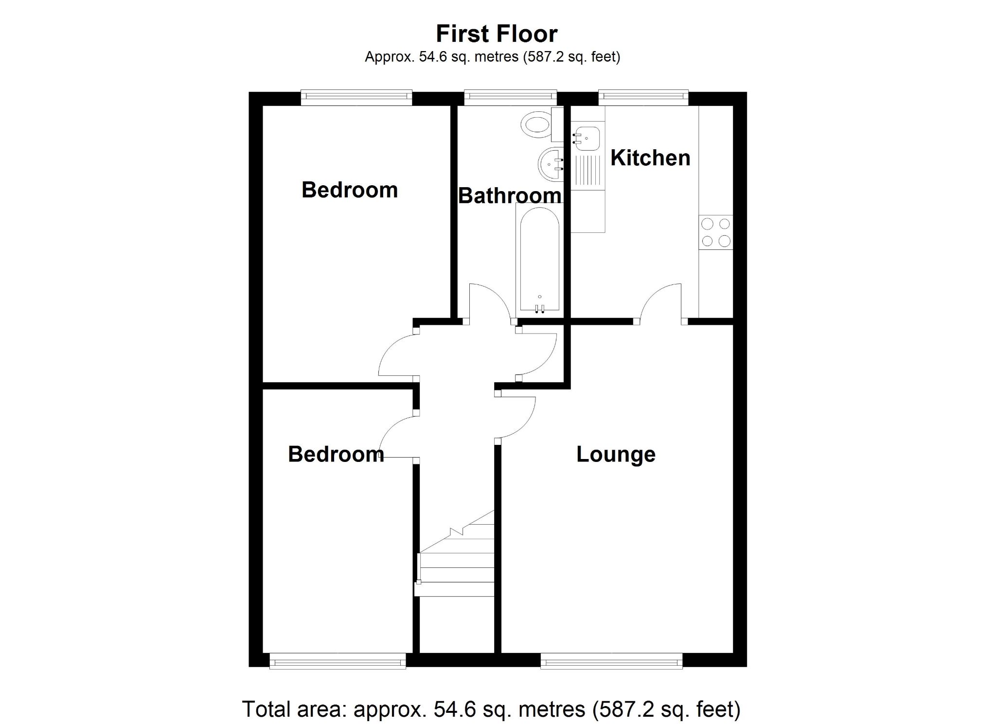 2 bedroom apartment flat/apartment SSTC in Solihull - Floorplan 1.