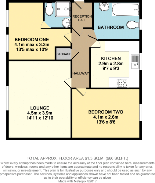 2 bedroom apartment flat/apartment Let Agreed in Birmingham - Floorplan 1.