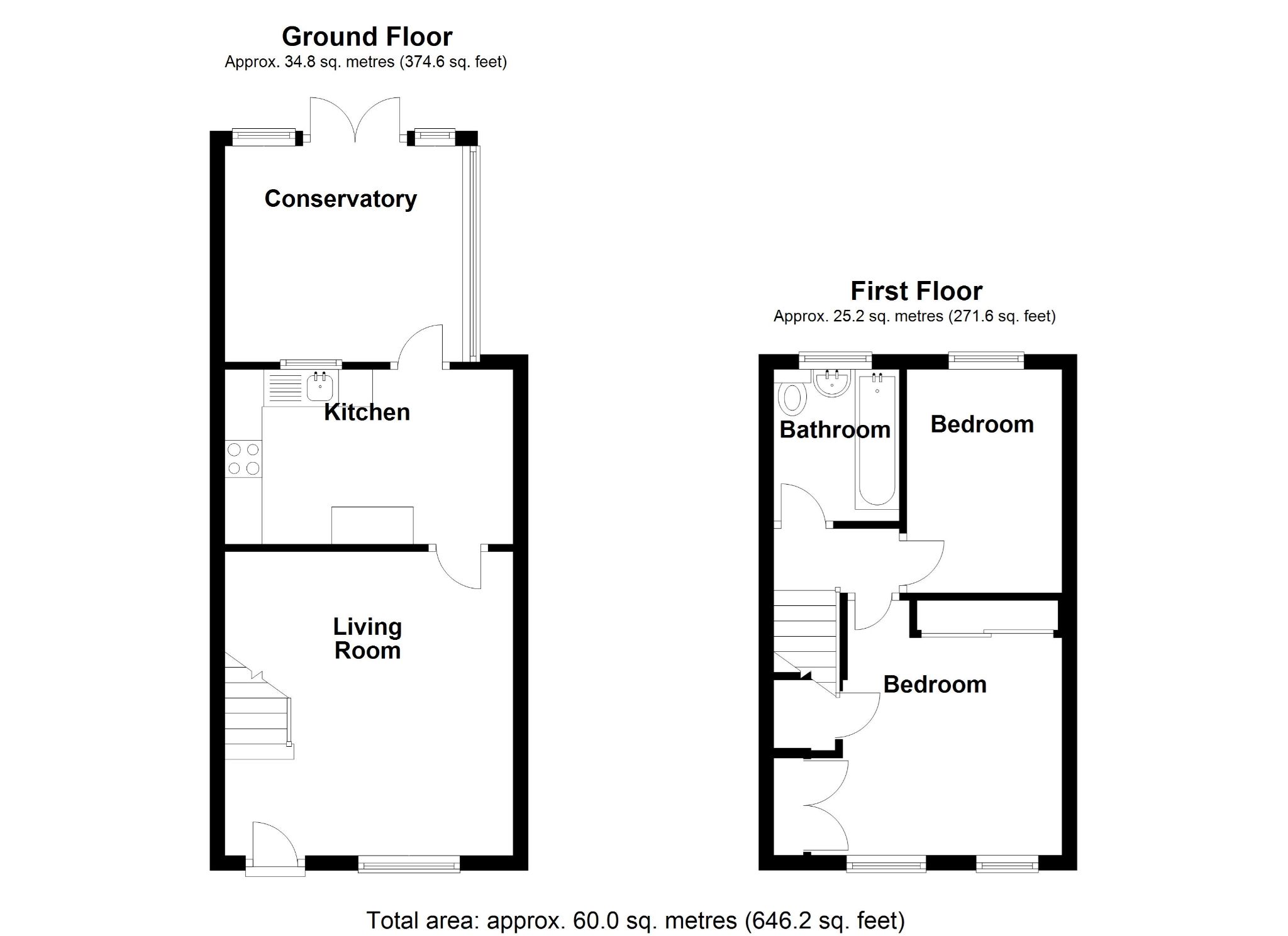 2 bedroom mews house SSTC in Solihull - Floorplan 1.