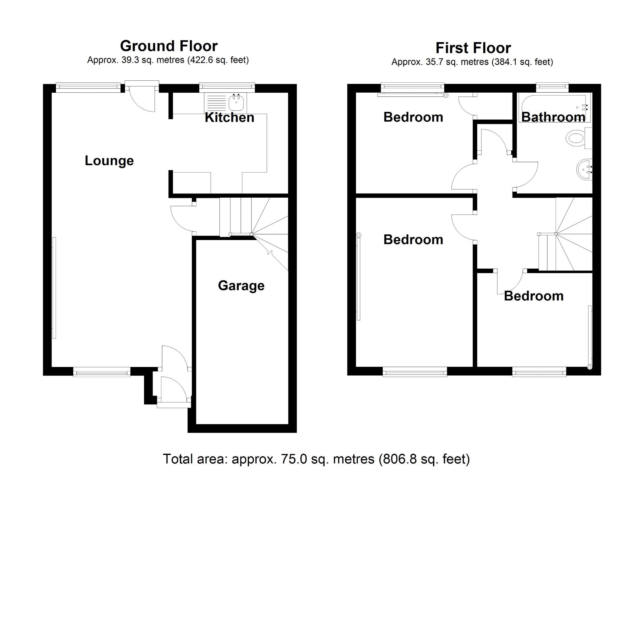 3 bedroom semi-detached house SSTC in Birmingham - Floorplan 1.