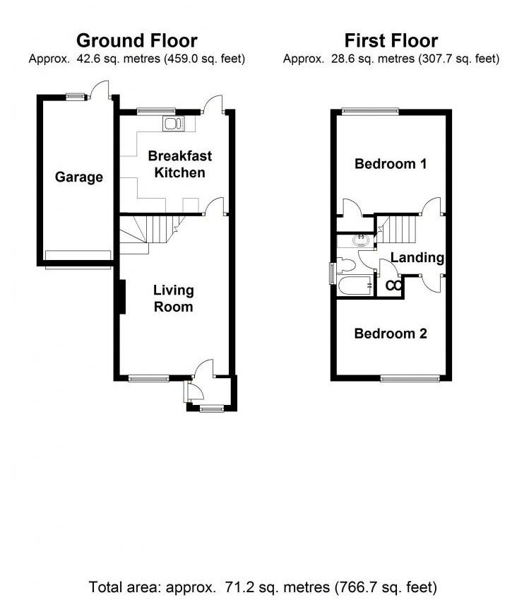 2 bedroom semi-detached house SSTC in Solihull - Floorplan 1.