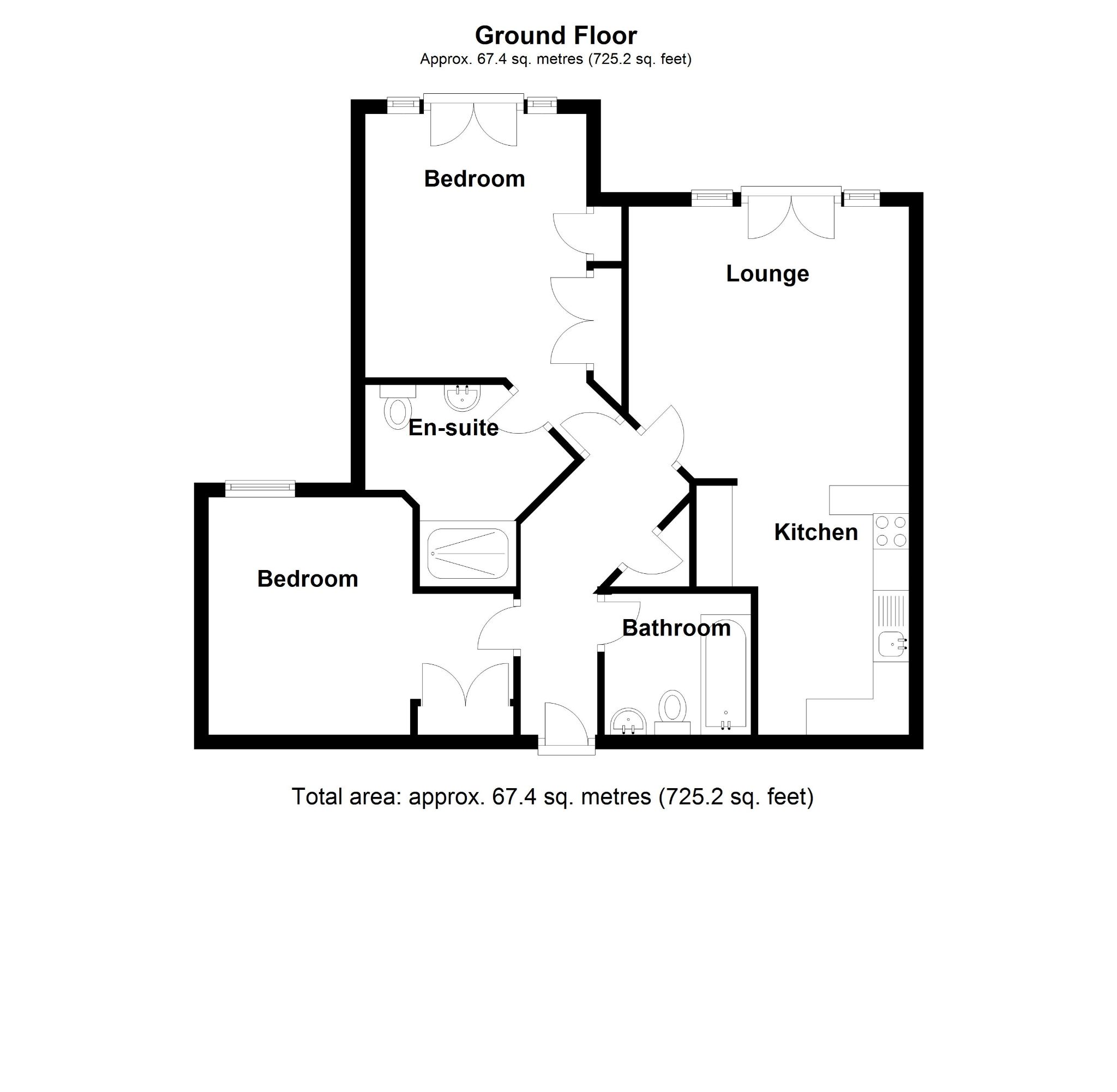 2 bedroom apartment flat/apartment SSTC in Solihull - Floorplan 1.