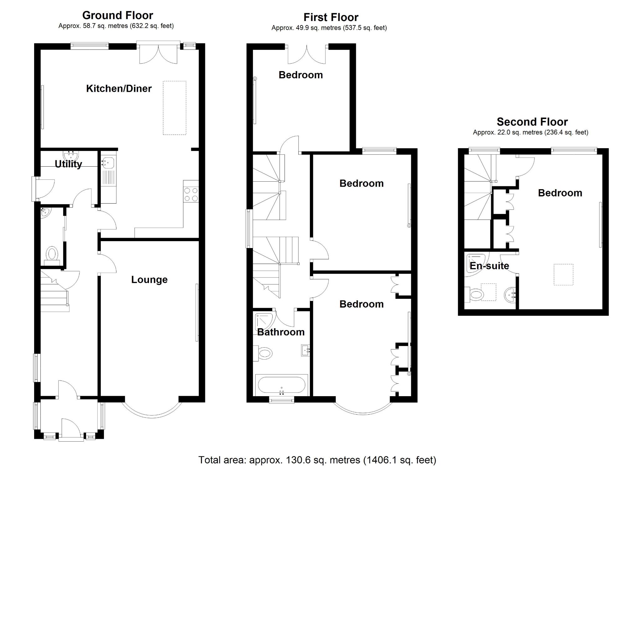4 bedroom semi-detached house SSTC in Solihull - Floorplan 1.