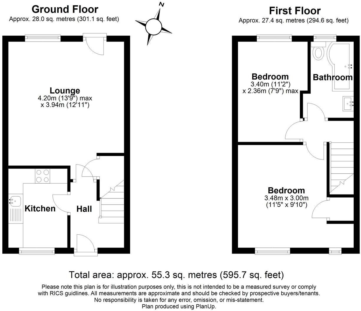 2 bedroom mid terraced house To Let in Solihull - Floorplan 1.