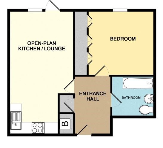 1 bedroom apartment flat/apartment For Sale in Solihull - Floorplan 1.
