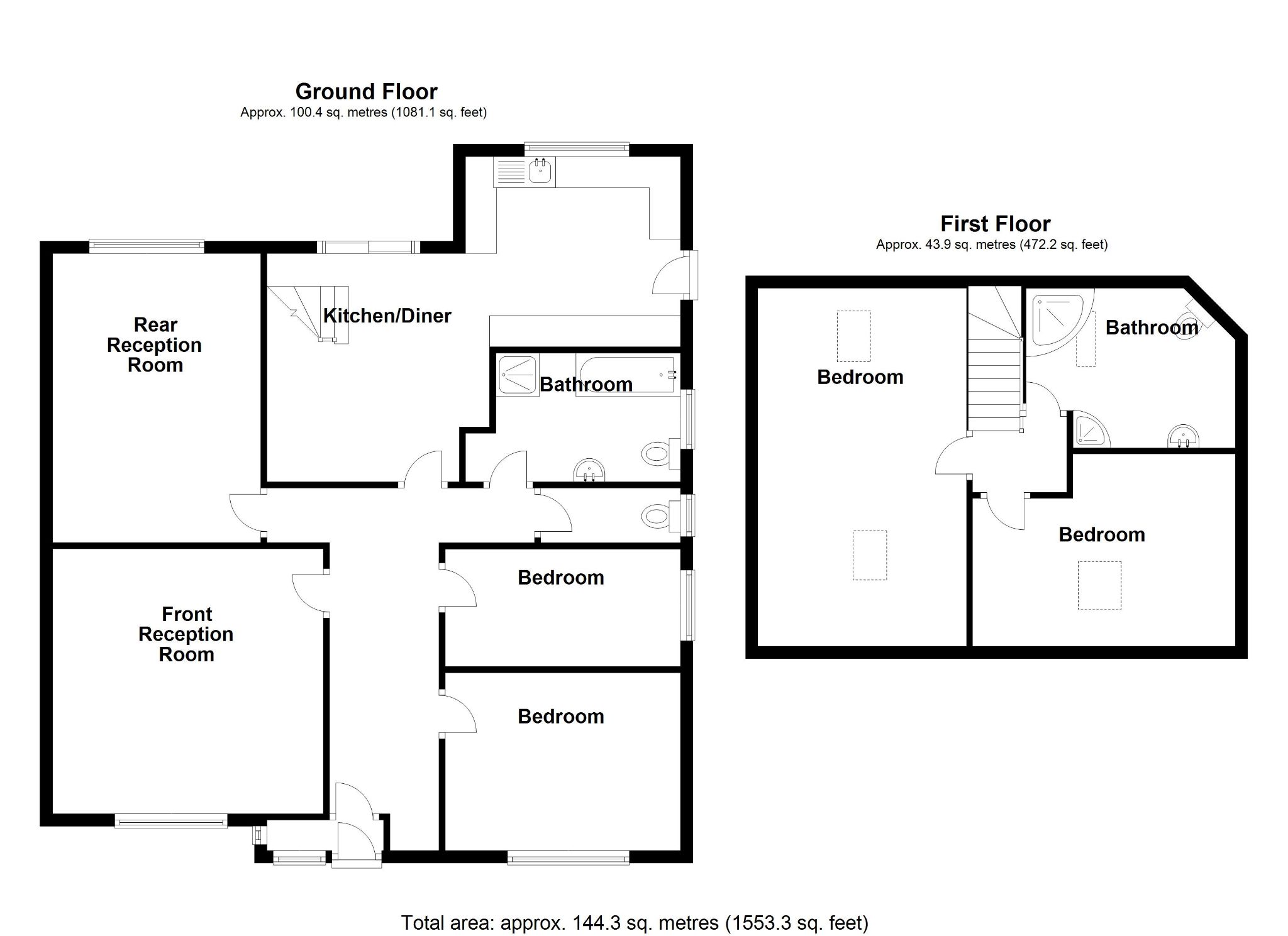 4 bedroom semi-detached bungalow SSTC in Solihull - Floorplan 1.
