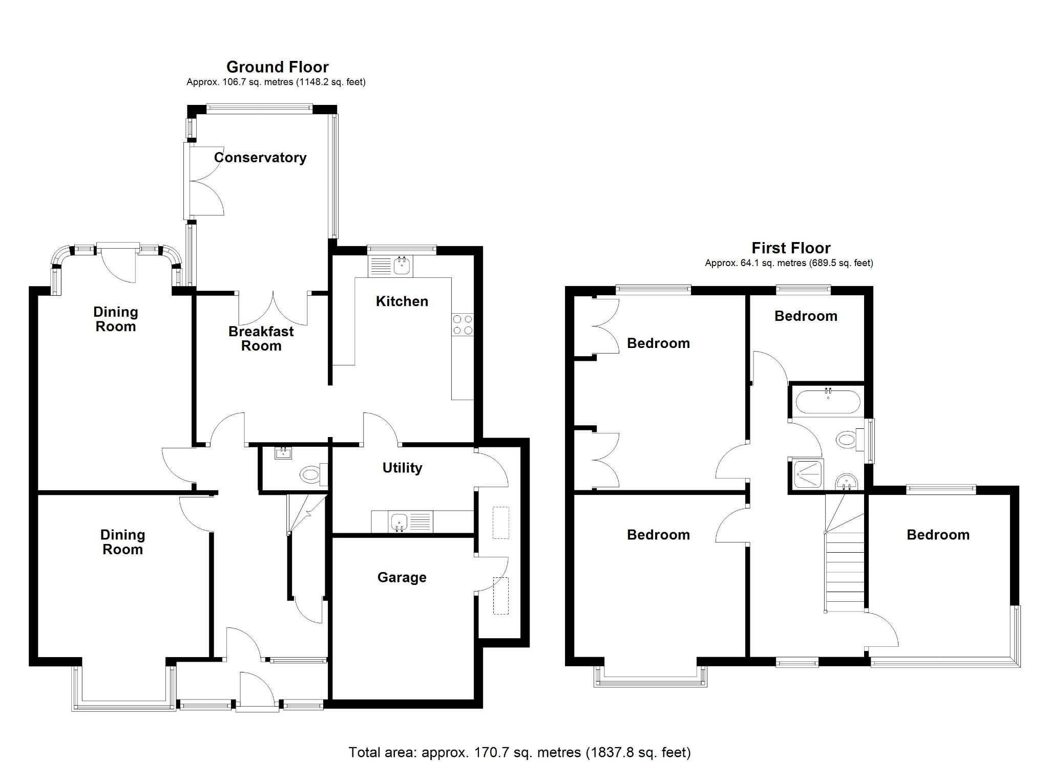 4 bedroom detached house SSTC in Solihull - Floorplan 1.