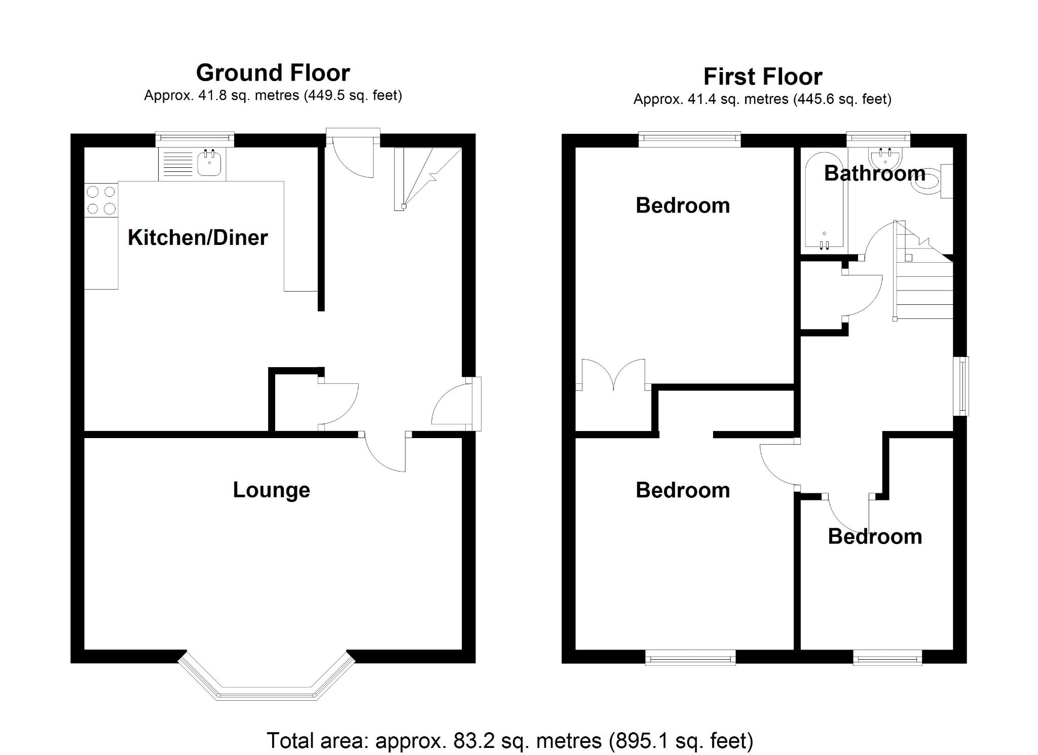 3 bedroom semi-detached house SSTC in Solihull - Floorplan 1.