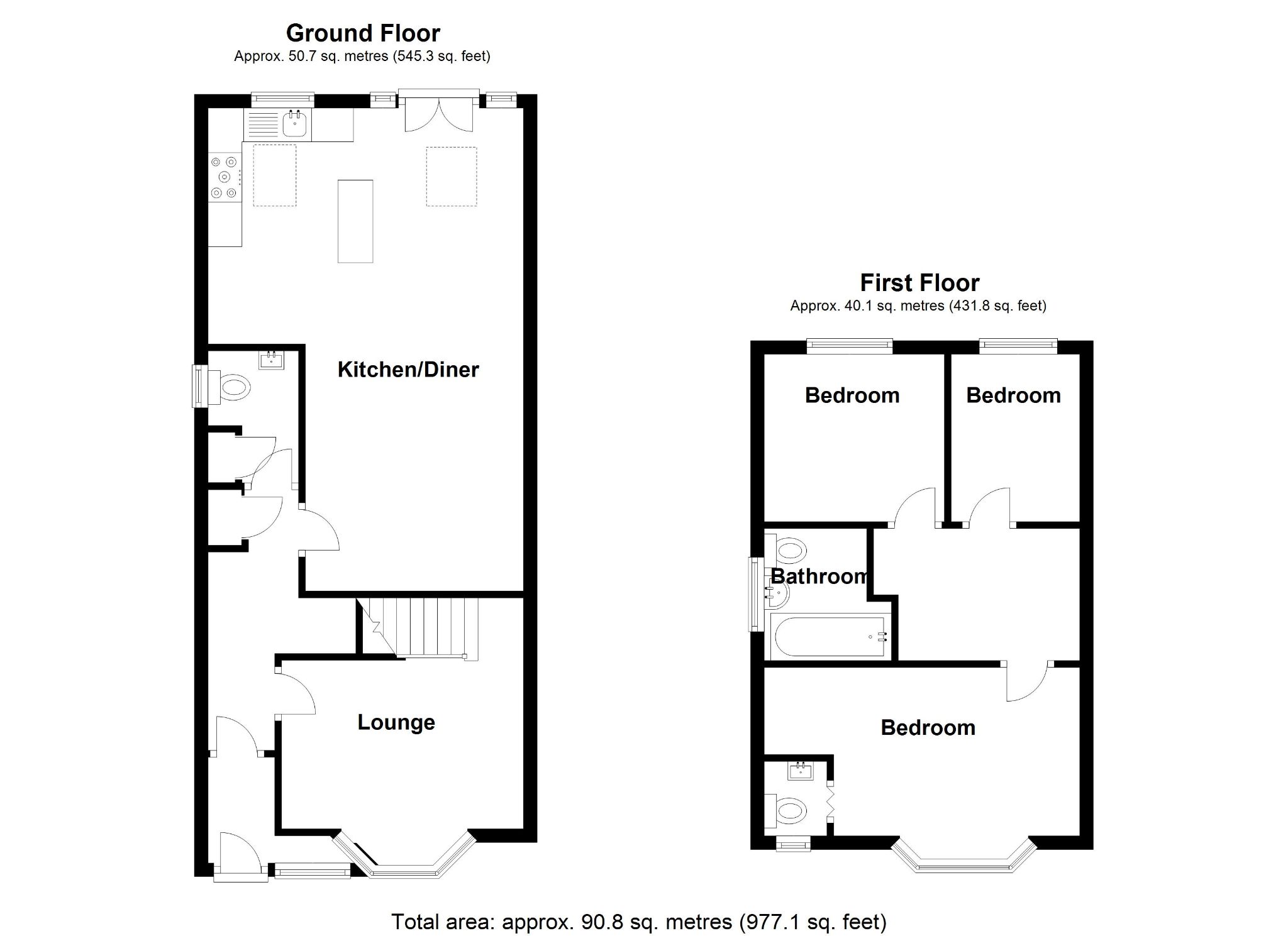 3 bedroom semi-detached house SSTC in Solihull - Floorplan 1.