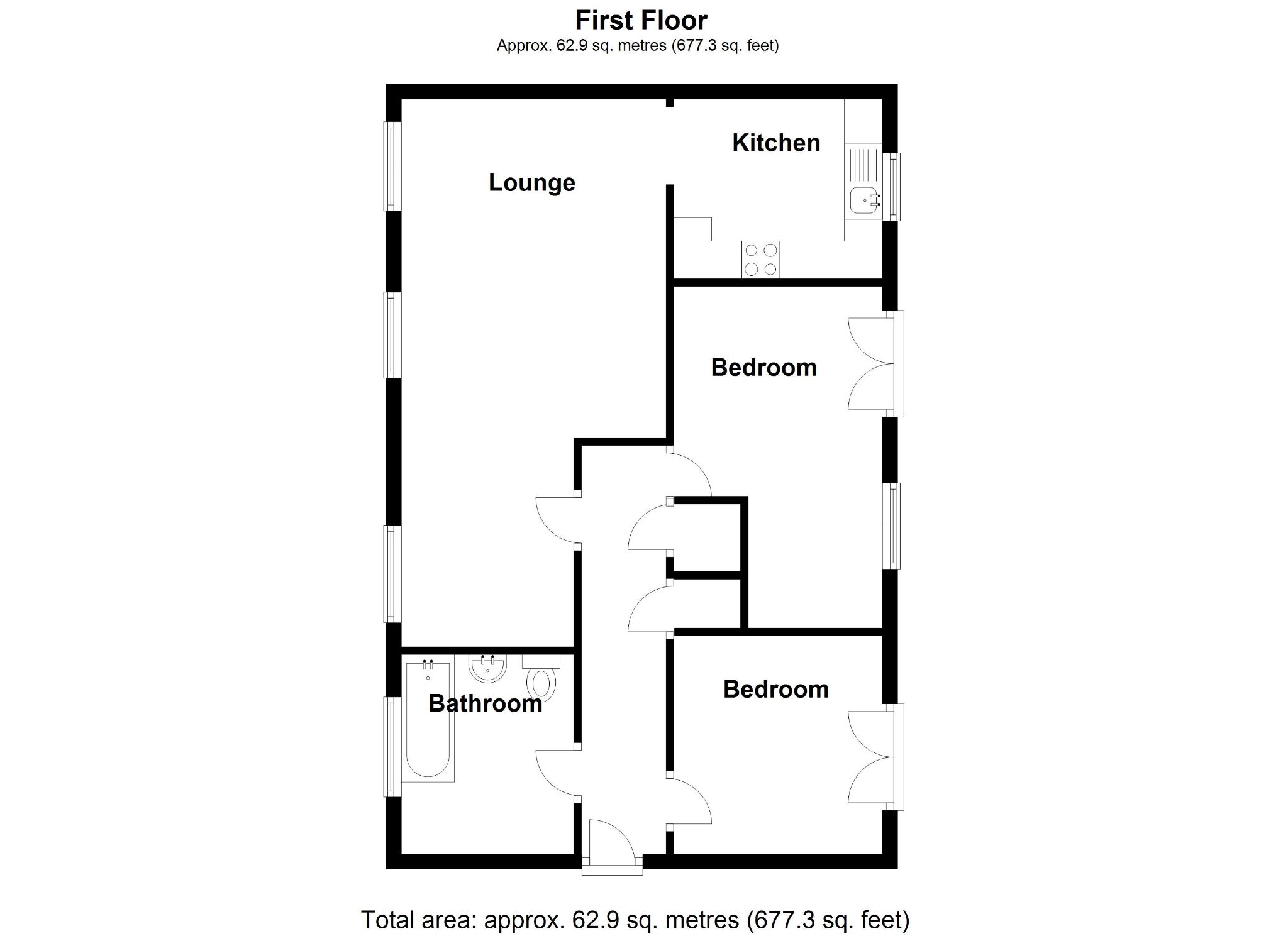 2 bedroom apartment flat/apartment SSTC in Solihull - Floorplan 1.