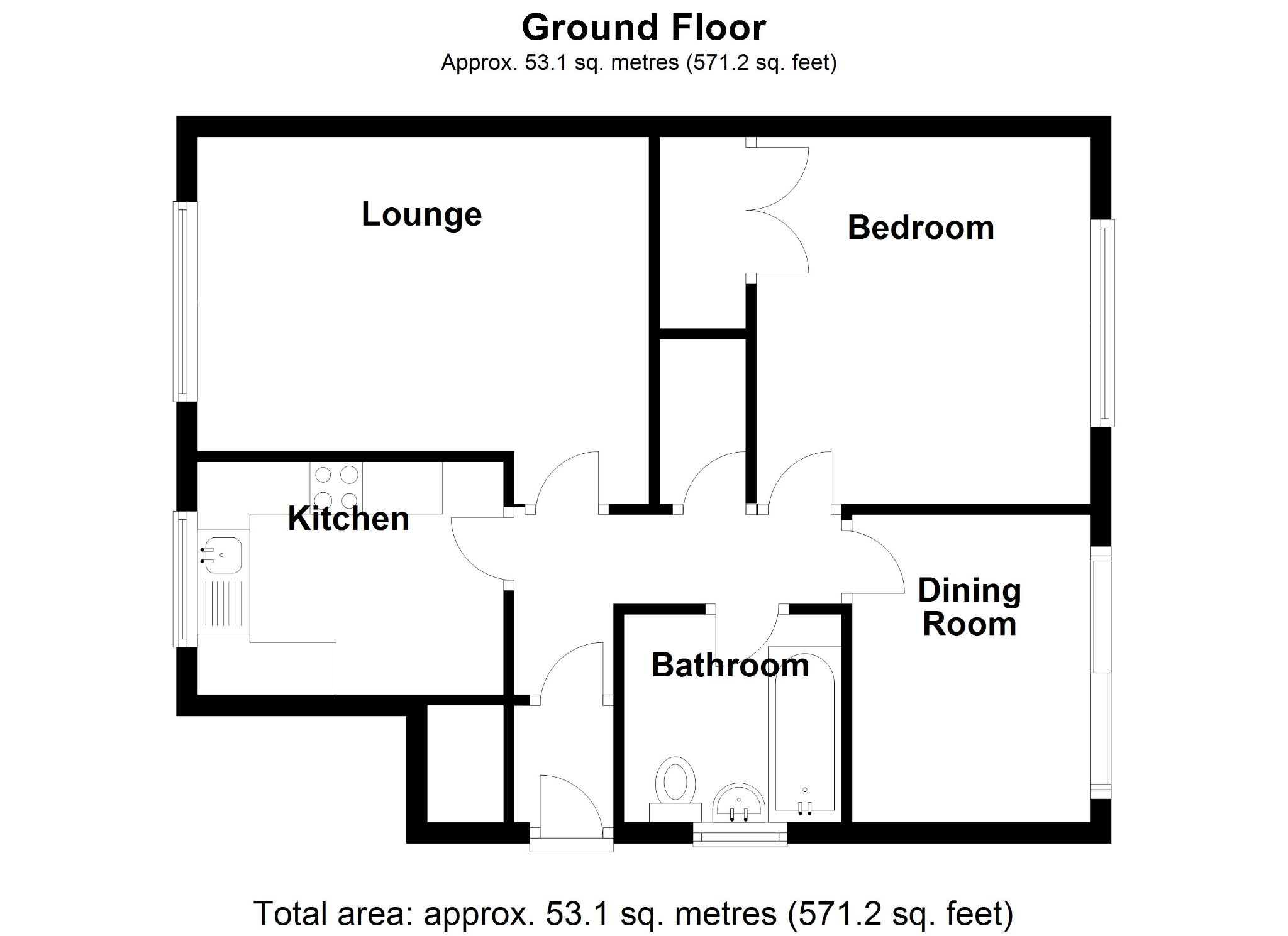 2 bedroom apartment flat/apartment SSTC in Birmingham - Floorplan 1.