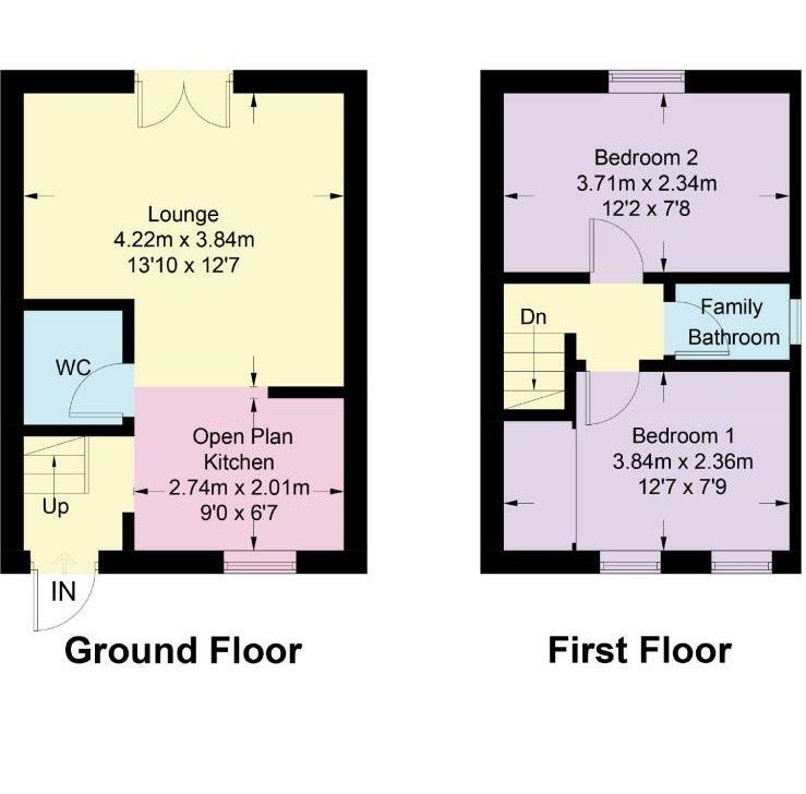 2 bedroom mid terraced house SSTC in Birmingham - Floorplan 1.