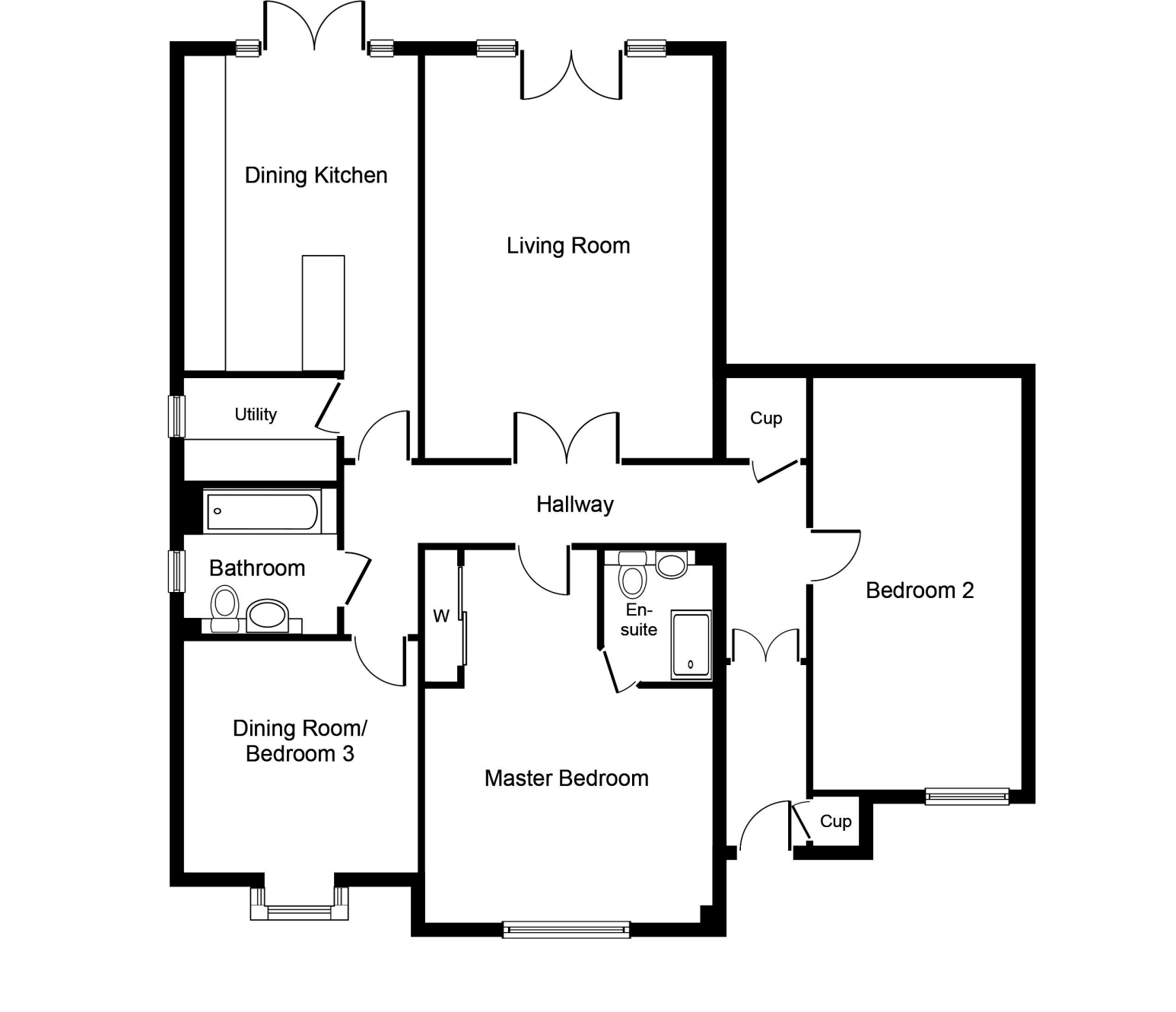 3 bedroom apartment flat/apartment SSTC in Solihull - Floorplan 1.
