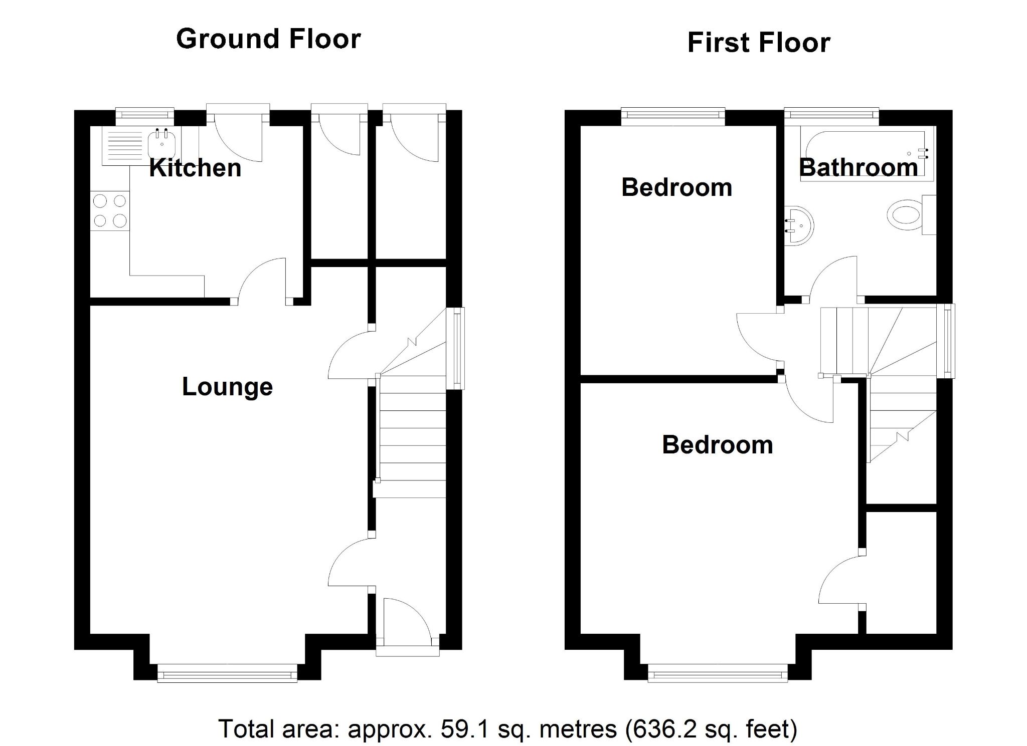 2 bedroom semi-detached house SSTC in Solihull - Floorplan 1.