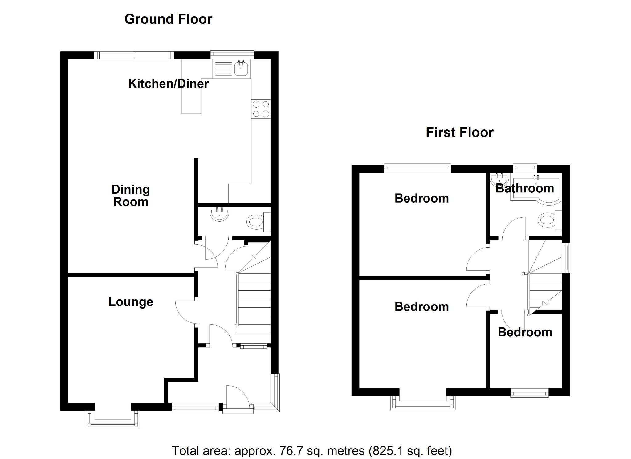 3 bedroom semi-detached house SSTC in Solihull - Floorplan 1.