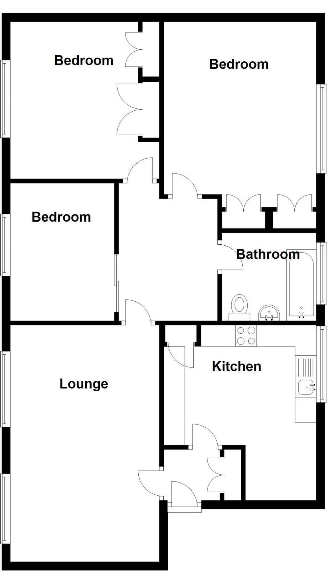 3 bedroom apartment flat/apartment SSTC in Solihull - Floorplan 1.