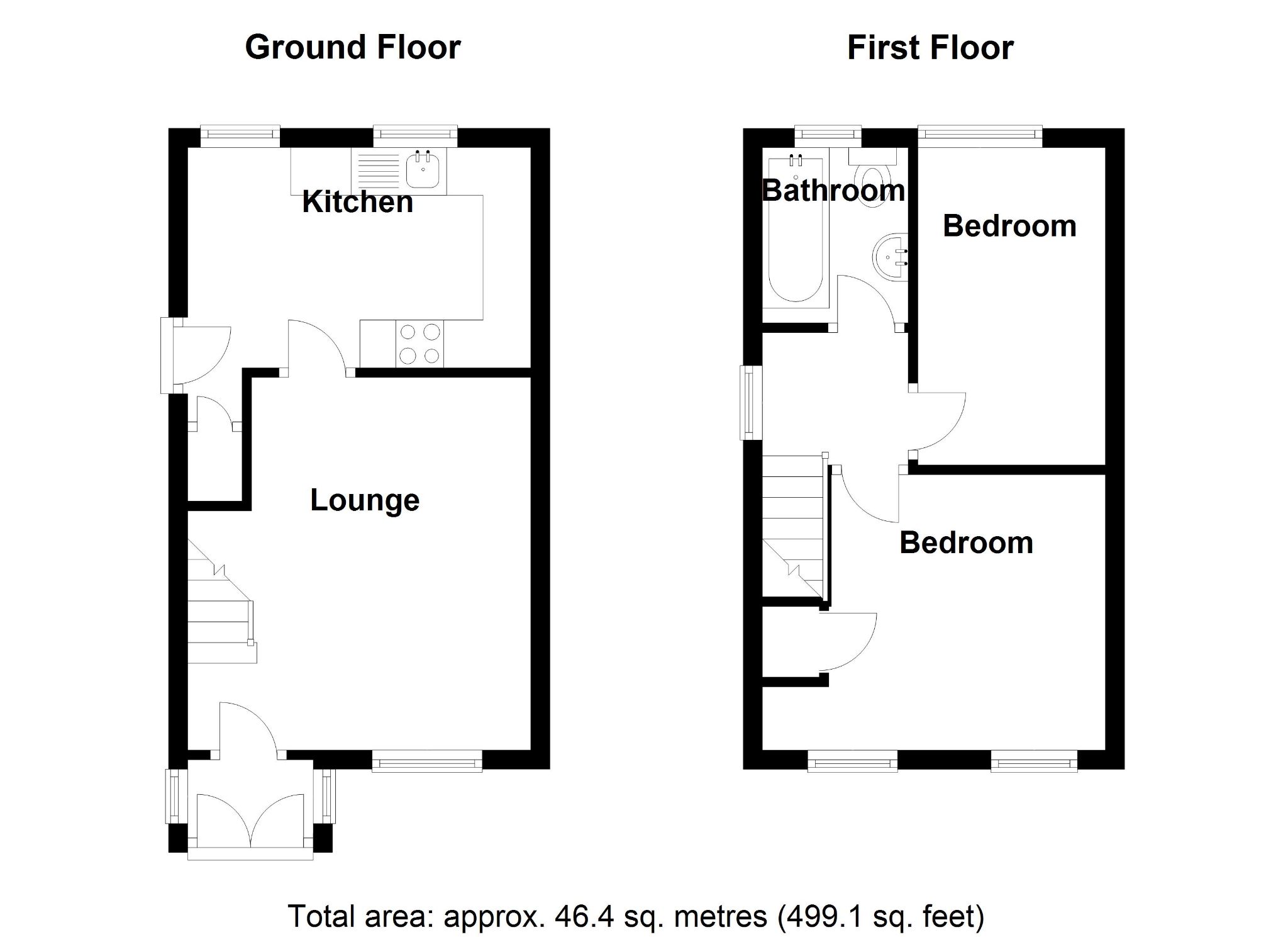 2 bedroom semi-detached house SSTC in Birmingham - Floorplan 1.