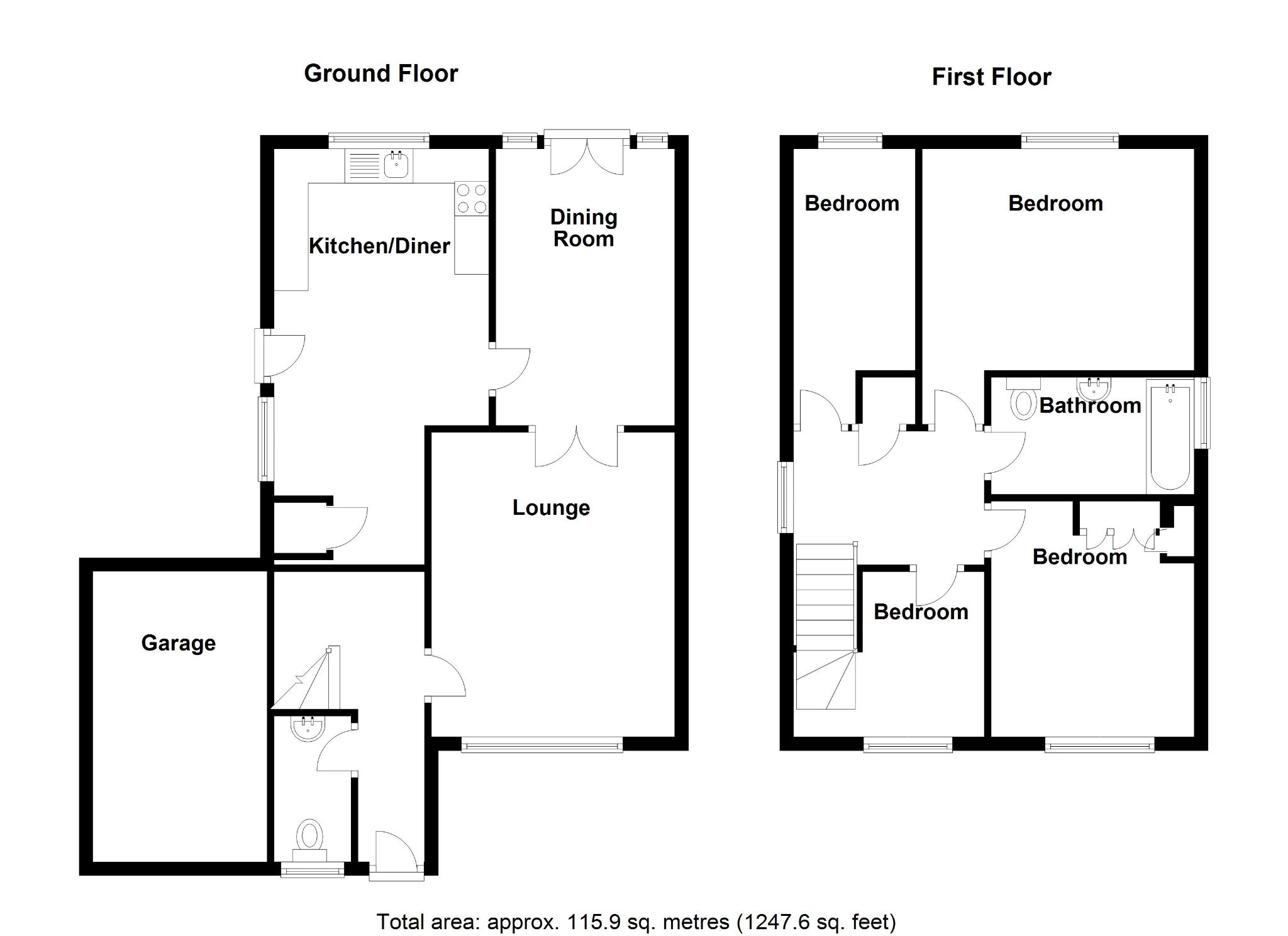 4 bedroom detached house SSTC in Solihull - Floorplan 1.