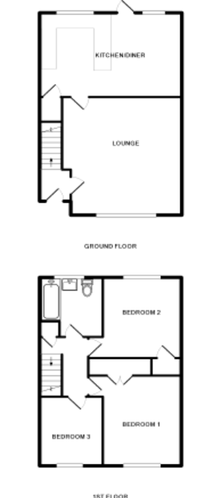 3 bedroom mid terraced house SSTC in Solihull - Floorplan 1.
